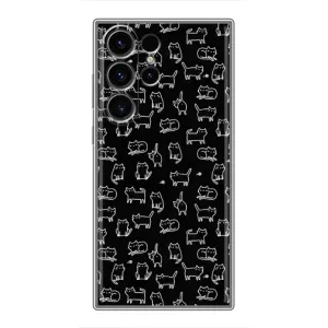 Чехол на тематику: Коты для Samsung Galaxy S22 Ultra (Котики на черном)