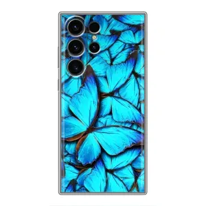Силиконовый бампер с картинкой животных для Samsung Galaxy S22 Ultra (Крылья бабочек)