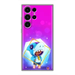 Чехол Бравл Старс для Samsung Galaxy S22 Ultra (Леон в костюме Акулы)