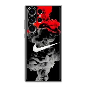 Силиконовый Чехол на Samsung Galaxy S22 Ultra с картинкой Nike (Nike дым)