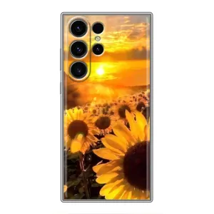 Чехол с Цветами для Samsung Galaxy S22 Ultra (поле подсолнухов)