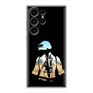 Силиконовый чехол с картинкой "Герой Pubg" на Samsung Galaxy S22 Ultra (Пубг мен)