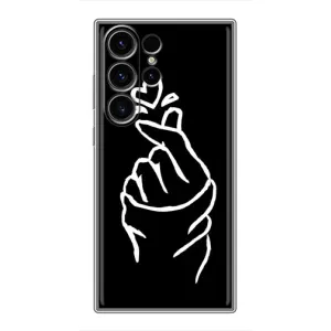 Чехлы (Знак сердечка) на Samsung Galaxy S22 Ultra (Сердце на черном)