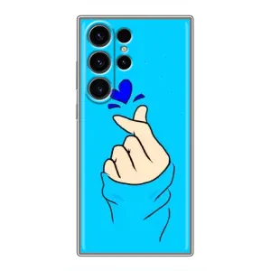 Чехлы (Знак сердечка) на Samsung Galaxy S22 Ultra (Сердце на синем)