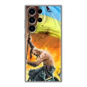 Чехол с картинкой (Патриотический КОЗАК) на Samsung Galaxy S22 Ultra (Сильный Козак)