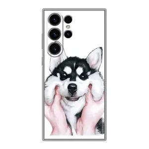 Бампер для Samsung Galaxy S22 Ultra с картинкой "Песики" (Собака Хаски)
