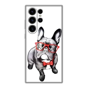 Бампер для Samsung Galaxy S22 Ultra с картинкой "Песики" (В очках)