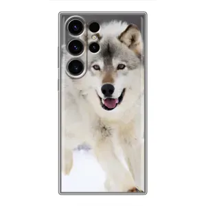 Чехол с Волком на Samsung Galaxy S22 Ultra (Волк на снегу)