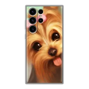 Чехол (ТПУ) Милые собачки для Samsung Galaxy S22 Ultra (Йоршенский терьер)