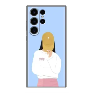 Силиконовый Чехол на Samsung Galaxy S22 Ultra с картинкой Стильных Девушек (Желтая кепка)