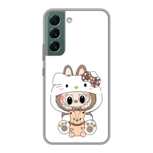 Чехол с принтом Лабубу для Samsung Galaxy S22 (Белый Лабубу)
