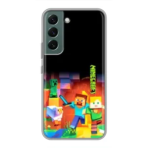 Чехлы для Samsung Galaxy S22 (Персонажи Майн Крафт) (Герой Майнкрафт)