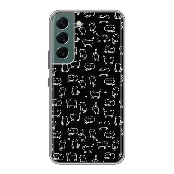 Чехол с рисунком «Котики на черном» для Samsung Galaxy S22