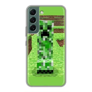 Чехлы для Samsung Galaxy S22 (Персонажи Майн Крафт) (Крипер 2)