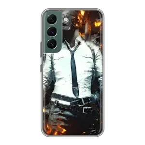 Силиконовый чехол с картинкой "Герой Pubg" на Samsung Galaxy S22 (Man Пубг)