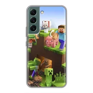 Чехлы для Samsung Galaxy S22 (Персонажи Майн Крафт) (Майн-крафт)