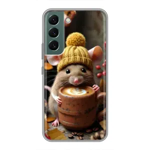Друкований чохол 'Звірята з кавою' для Samsung Galaxy S22 (Мишка з кавою)