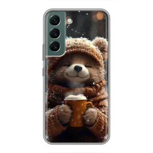 Друкований чохол 'Звірята з кавою' для Samsung Galaxy S22 (Ведмедик з кавою)