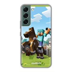 Чехлы для Samsung Galaxy S22 (Персонажи Майн Крафт) (На коне)