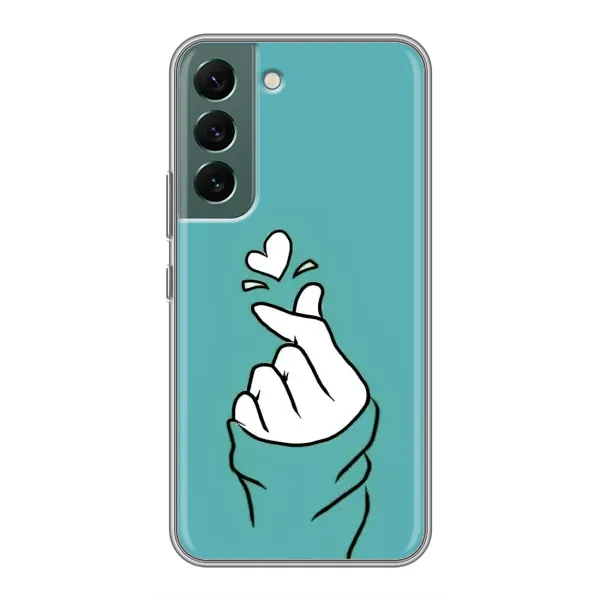 Чехол с рисунком «Сердечко на бирюзовом» для Samsung Galaxy S22 Чехол с рисунком «Сердечко на бирюзовом» для Samsung Galaxy S22