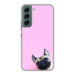 Бампер для Samsung Galaxy S22 з картинкою "Песики" (Собака на рожевому)