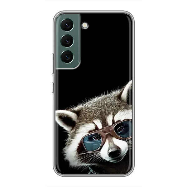 Чехол с рисунком «Стильный Енот» для Samsung Galaxy S22 Чехол с рисунком «Стильный Енот» для Samsung Galaxy S22
