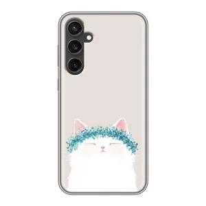 Чехол на тематику: Коты для Samsung Galaxy S23 FE (Белый котик)