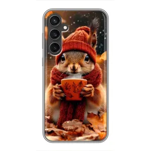 Друкований чохол 'Звірята з кавою' для Samsung Galaxy S23 FE (Білка з кавою)
