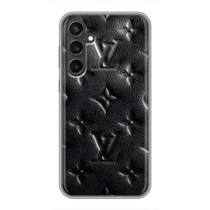 Текстурный Чехол Louis Vuitton для Самсунг С23 ФЕ (Черный ЛВ)