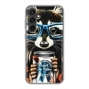 Силиконовый Чехол с Енотами на Samsung Galaxy S23 FE (Енот в очках)