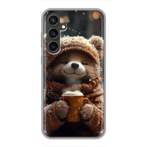 Друкований чохол 'Звірята з кавою' для Samsung Galaxy S23 FE (Ведмедик з кавою)