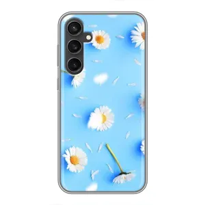 Чехол с Цветами для Samsung Galaxy S23 FE (ромашки на голубом)