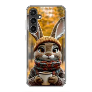 Друкований чохол 'Звірята з кавою' для Samsung Galaxy S23 FE (Зайчик з кавою)