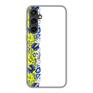 Силіконовый Чохол на Samsung Galaxy S23 FE з картинкой Вишиванки (Жовто-біла вишиванка)