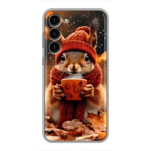 Друкований чохол 'Звірята з кавою' для Samsung Galaxy S23 Plus (Білка з кавою)