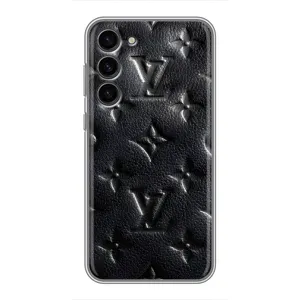 Текстурный Чехол Louis Vuitton для Самсунг Гелекси С23 Плюс (Черный ЛВ)