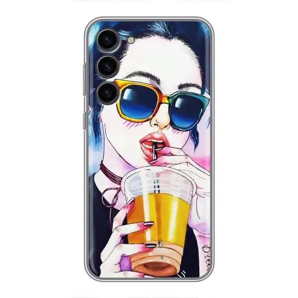 Чехол с рисунком «Девушка с коктейлем» для Samsung Galaxy S23 Plus