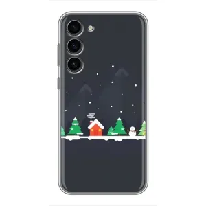 Силиконовый бампер на рождество для Samsung Galaxy S23 Plus (Город зимний)