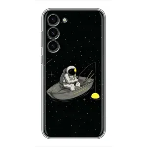 Силіконовый Чохол з принтом "Космонавти" на Samsung Galaxy S23 Plus (Космонавт на рибалці)