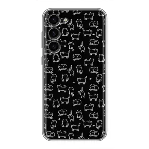 Чохол на тематику: Коти для Samsung Galaxy S23 Plus (Котики на чорному)