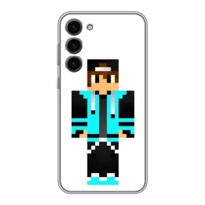 Чохли для Samsung Galaxy S23 Plus (Персонажі МайнКрафт) (Хлопчик у блакитному)