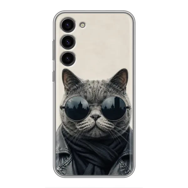 Чехол с рисунком «Модный кот» для Samsung Galaxy S23 Plus Чехол с рисунком «Модный кот» для Samsung Galaxy S23 Plus