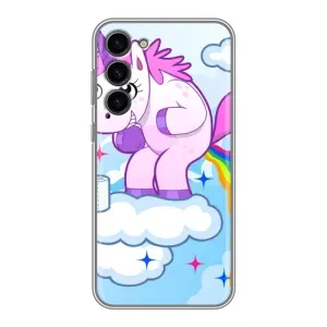 Чехол Unicorn на Samsung Galaxy S23 Plus (Радуга единорожка)