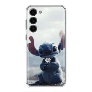 Чехол с рисунком Стич для Samsung Galaxy S23 Plus (Стич с цветочком)