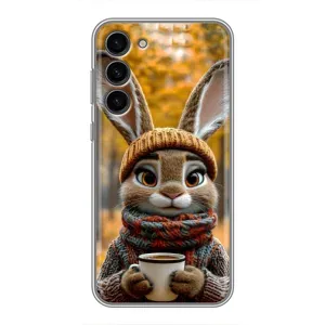 Друкований чохол 'Звірята з кавою' для Samsung Galaxy S23 Plus (Зайчик з кавою)