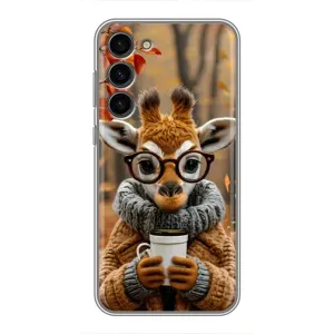 Друкований чохол 'Звірята з кавою' для Samsung Galaxy S23 Plus (Жираф з кавою)