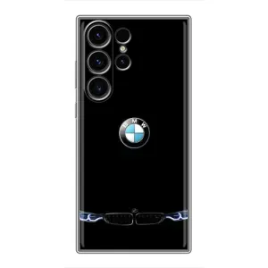 Силиконовый бампер с картинкой машины на Samsung Galaxy S23 Ultra (Черный BMW)