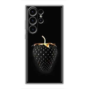 Чехол с изображением  вкусной еды для Samsung Galaxy S23 Ultra (Чёрная клубника)