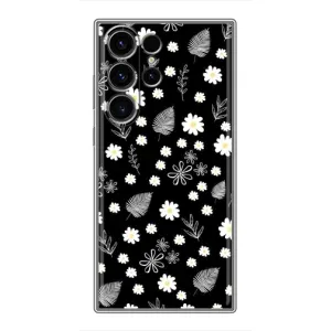 Чехлы с тематикой "ЦВЕТЫ" на Samsung Galaxy S23 Ultra (цветение на чорном)
