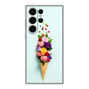 Чехлы с тематикой "ЦВЕТЫ" на Samsung Galaxy S23 Ultra (Цветок-мороженное)